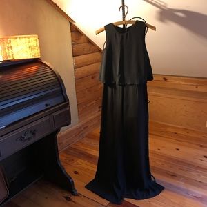 Shein Black Flutter Top Wide Leg Jumpsuit, EUC, S